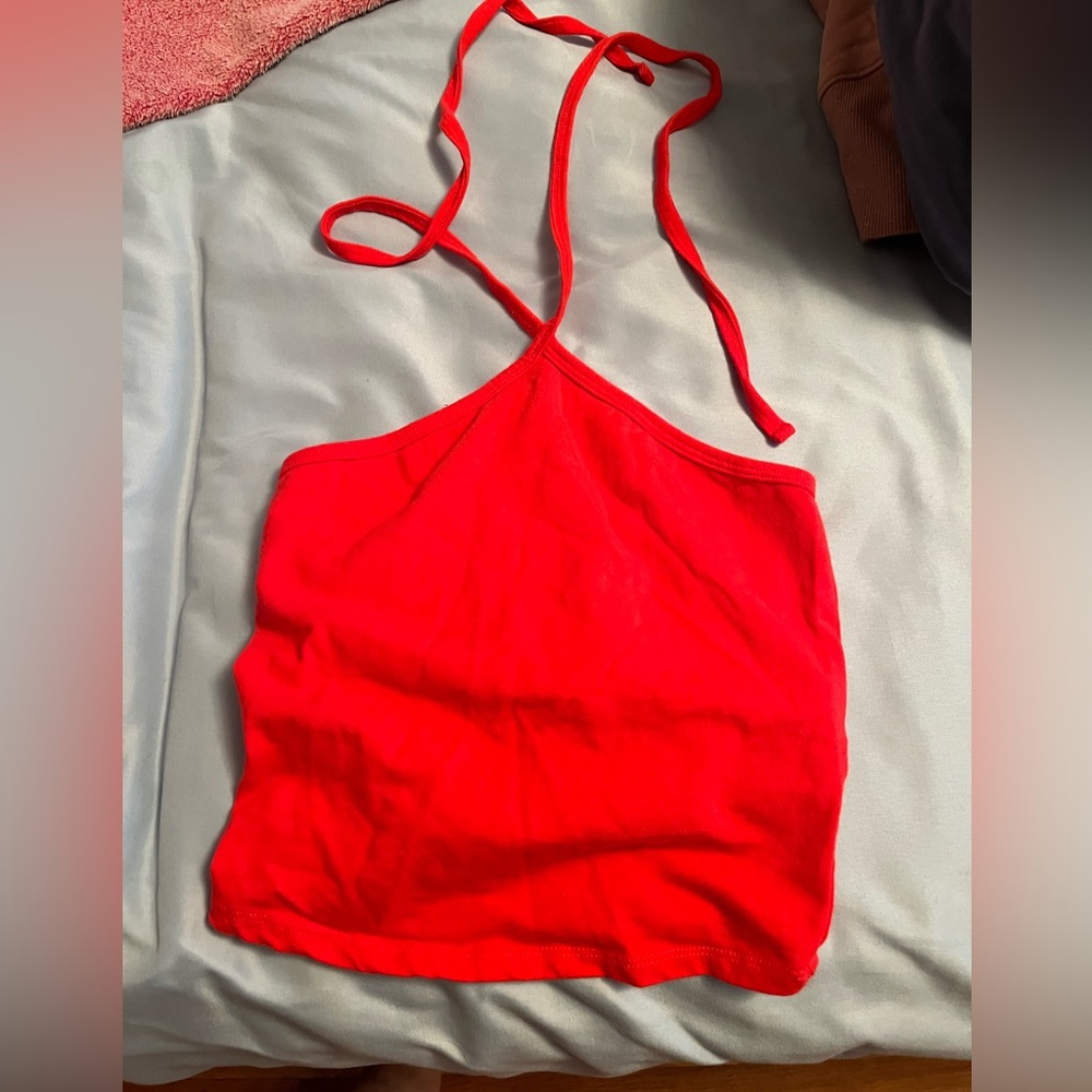 Women’s Red Halter Crop Top from Hollister Size XS